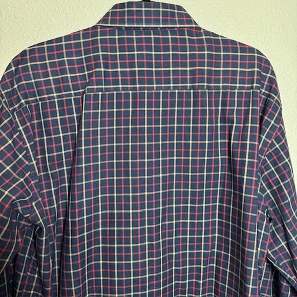 Allen Oneil Sz X-Large Blue Plaid Long Sleeve Button Up Shirt - Picture 7 of 13